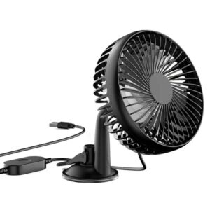Car Cooling Fan Portable Rotatable USB Vehicle Fan Backseat Clip