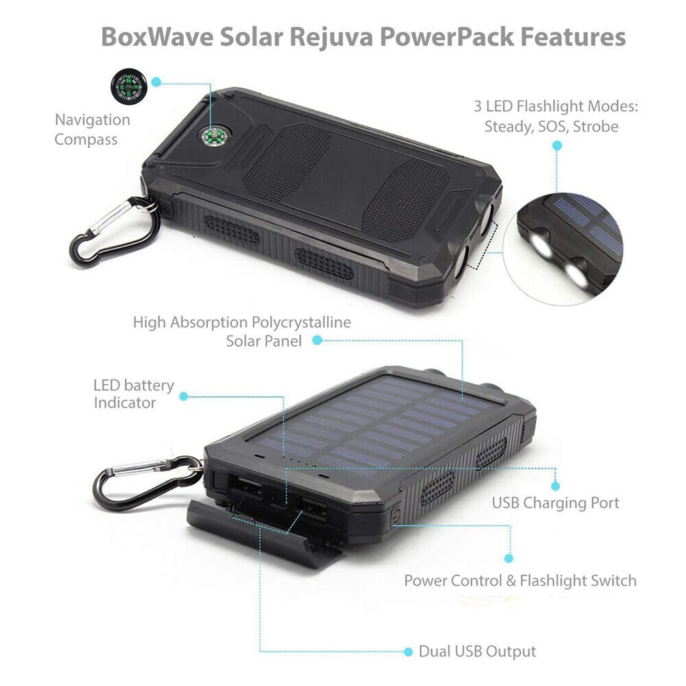 1o000mAh Solar Power Bank Waterproof 2USB LED Battery Charger For Cell Phone - Image 5