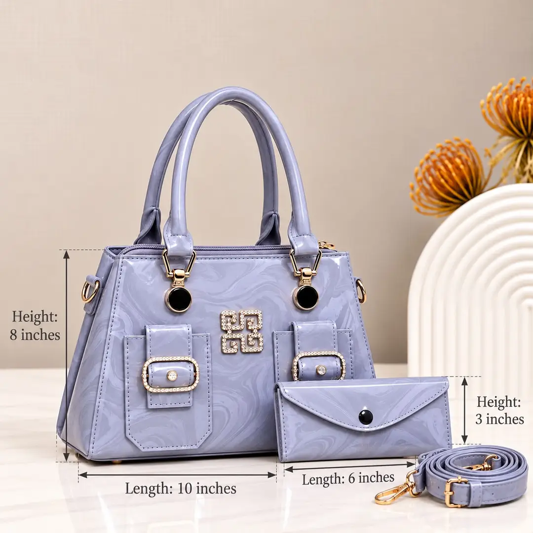 Women's Leather Plain Shoulder Bag - Image 2