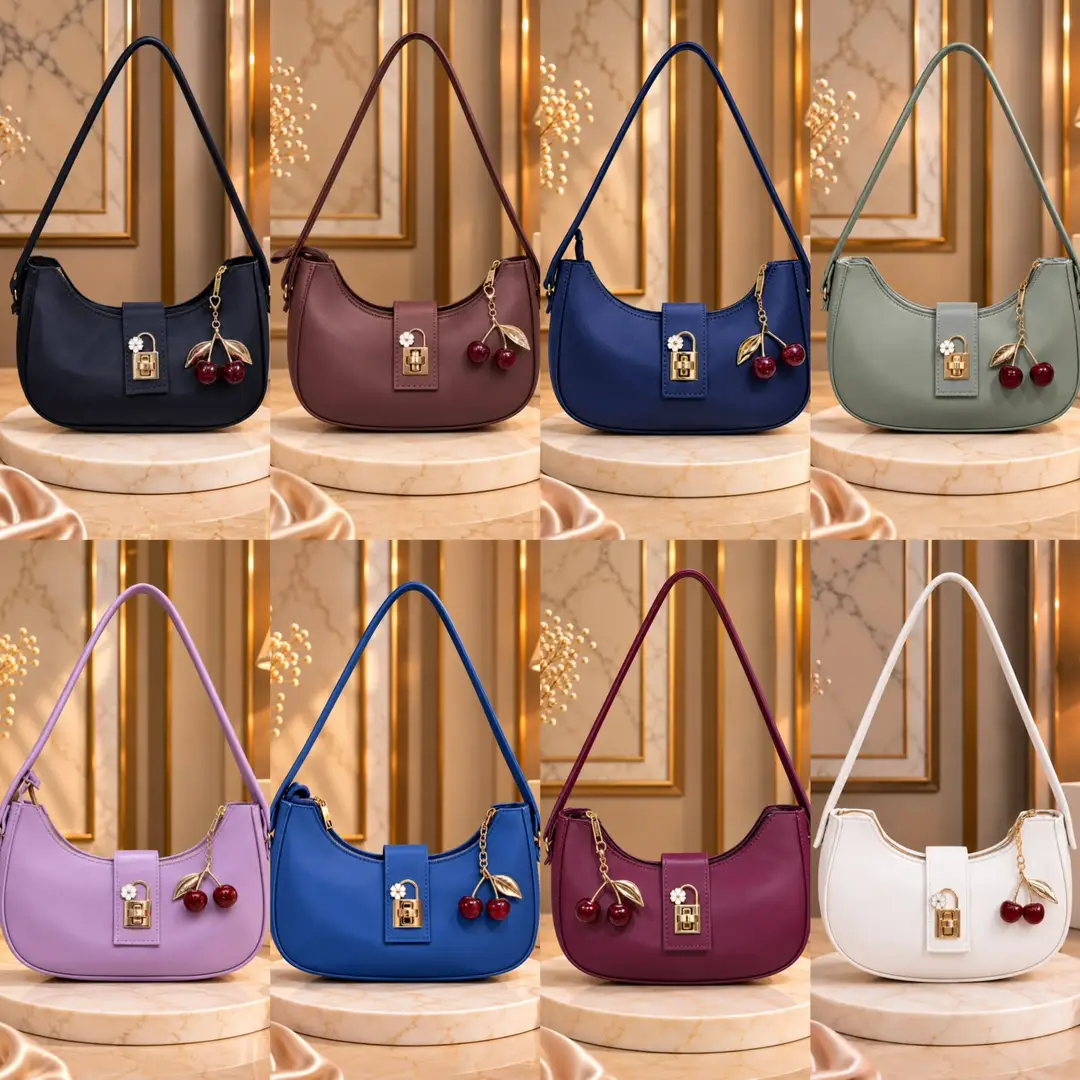 Women's Leather Plain Shoulder Bag - Image 2