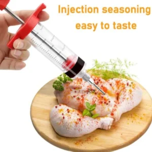 Meat Marinade Injector Stainless Steel Red Handle