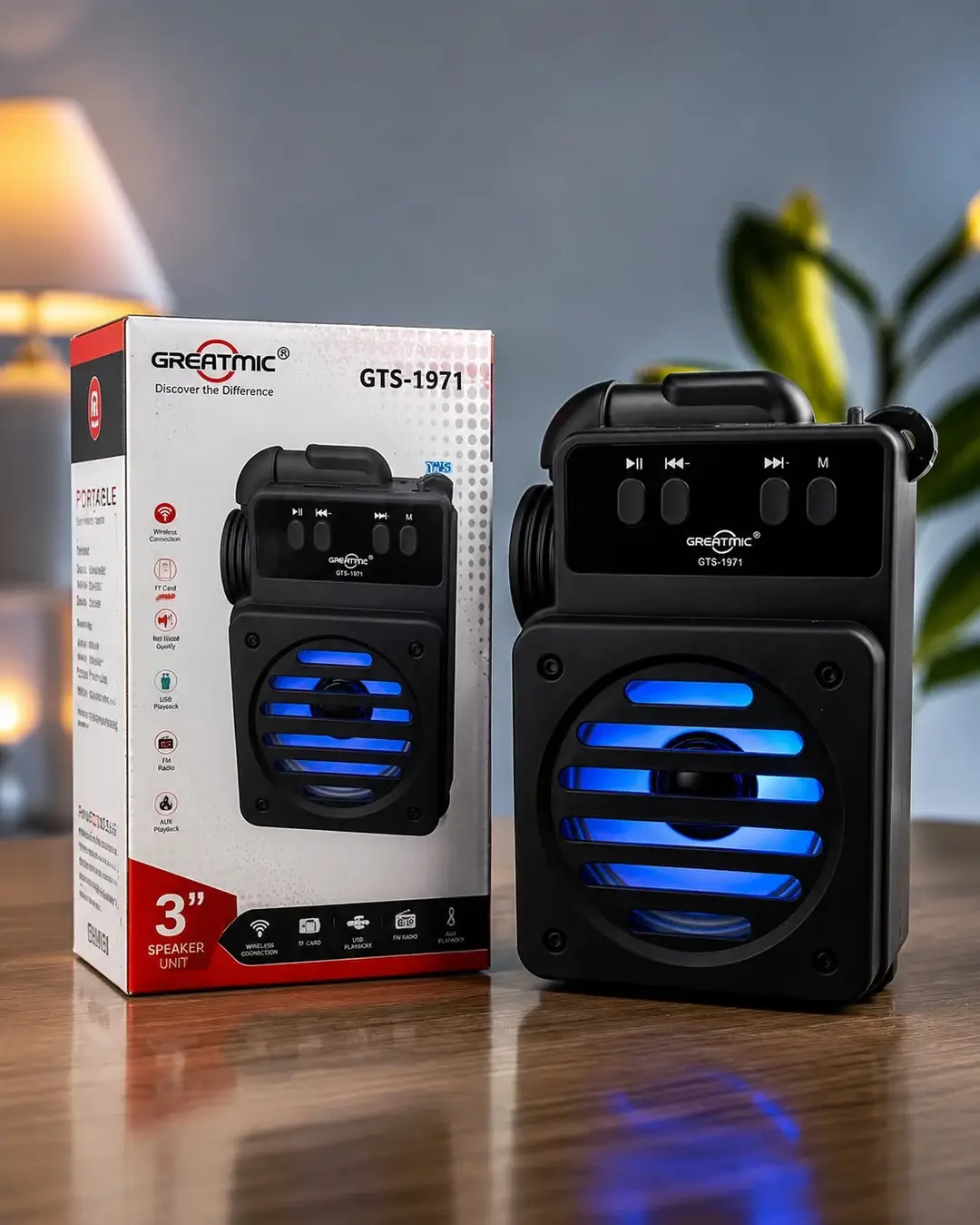 Greatmic GTS-1971 Portable Wireless Bluetooth Speaker - Image 2