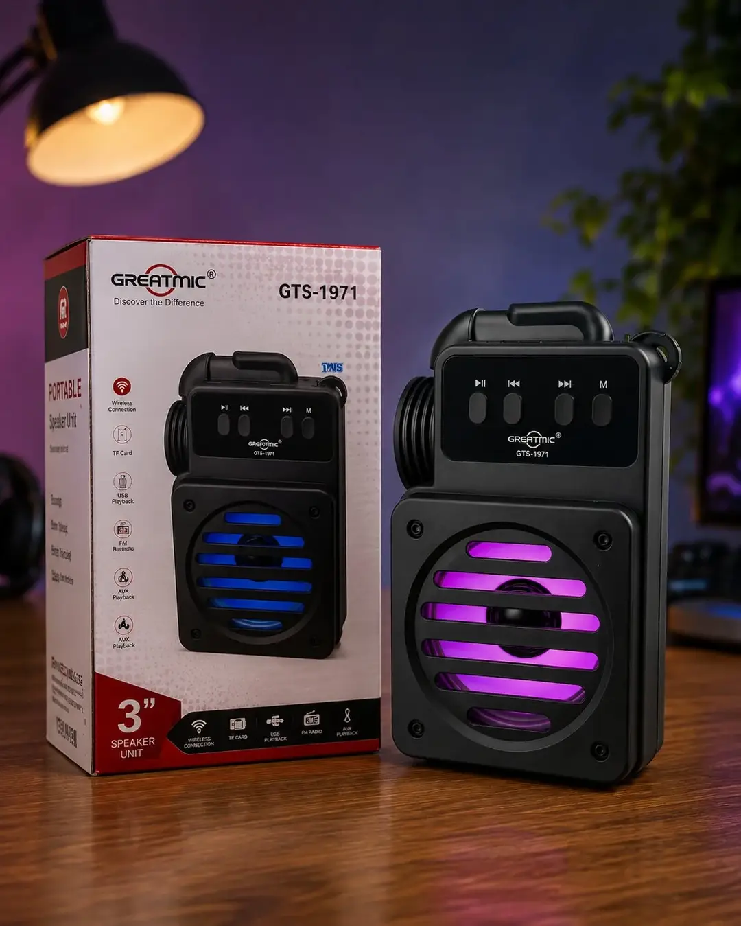 Greatmic GTS-1971 Portable Wireless Bluetooth Speaker - Image 3