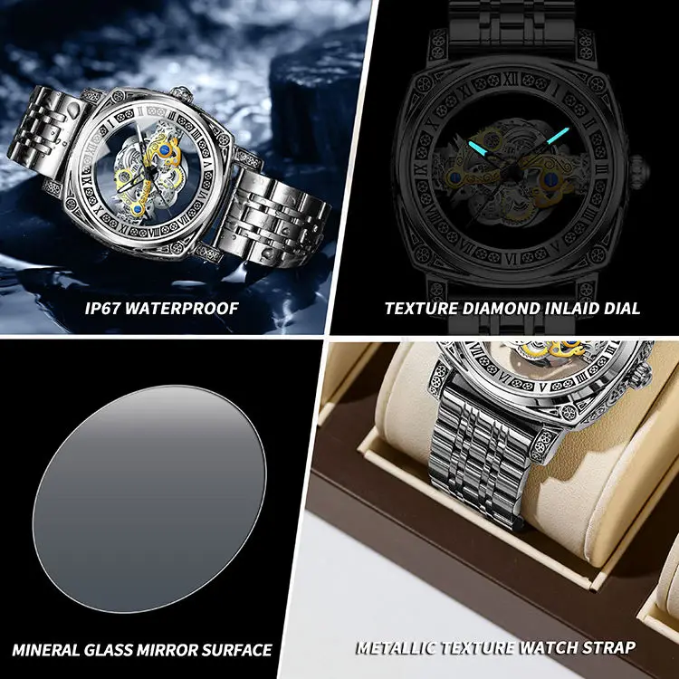 BINBOND Genuine Retro Carved Quartz Luxury Watch - Image 2