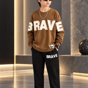 2 Pcs Boy's Fleece Printed Tracksuit