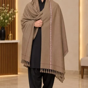 1 Pc Men's Wool Texture Shawl