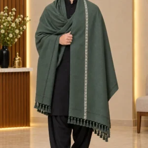 1 Pc Men's Wool Texture Shawl